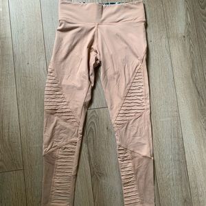 VS Pink blush colored mesh cropped leggings